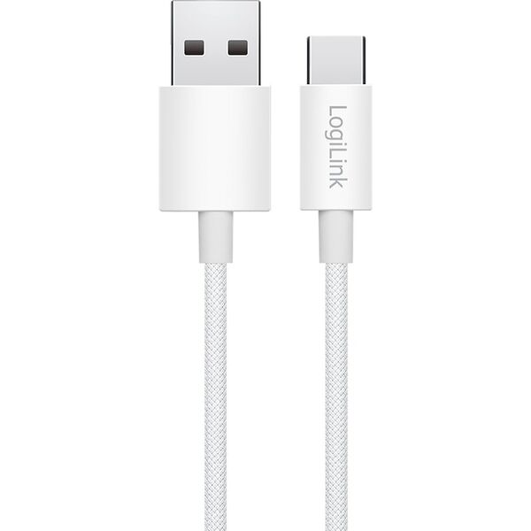 LogiLink USB-A - USB-C 0.5m w nylonowym oplocie biały