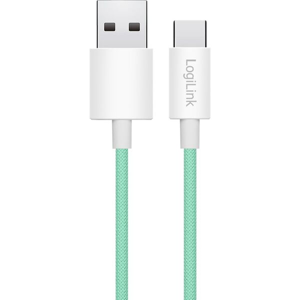 LogiLink USB-A - USB-C 0.5m w nylonowym oplocie zielony