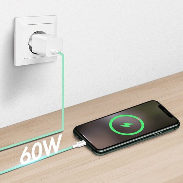 LogiLink USB-A - USB-C 0.5m w nylonowym oplocie zielony