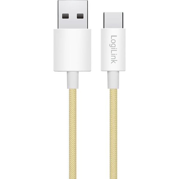 LogiLink USB-A - USB-C 0.5m w nylonowym oplocie żółty
