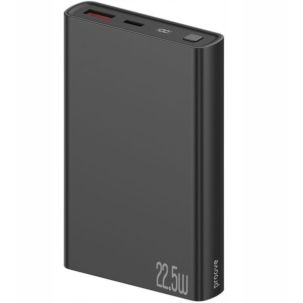 Mocny Powerbank Podróżny 2w1 10000mah 22.5w Usb Usb-a + Usb-c Type-c Proove / Pbf122120001 / Hyper Flux Plus / Czarny