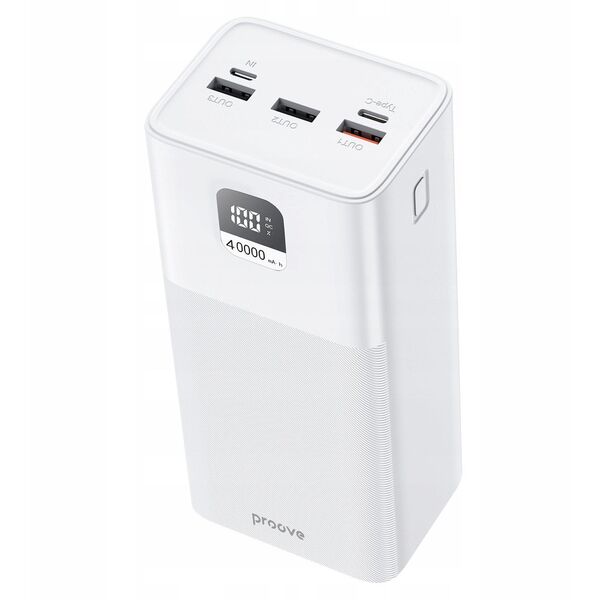 Mocny Powerbank Podróżny 40000mah 100w 3x Usb Usb-a 1x Usb-c Type-c Proove / Pbgi99320002 Giant / Biały