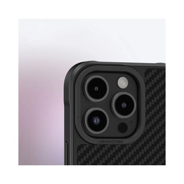 Θήκη θωράκισης AMAZINGTHING Titan Max Case με ίνες αραμιδίου 1500D για iPhone 16 Pro Max - μαύρο