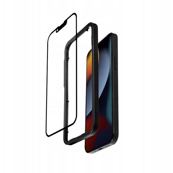 Crong 3D Armour Glass - Szkło hartowane iPhone 16e / iPhone 14 / iPhone 13 / iPhone 13 Pro + ramka instalacyjna