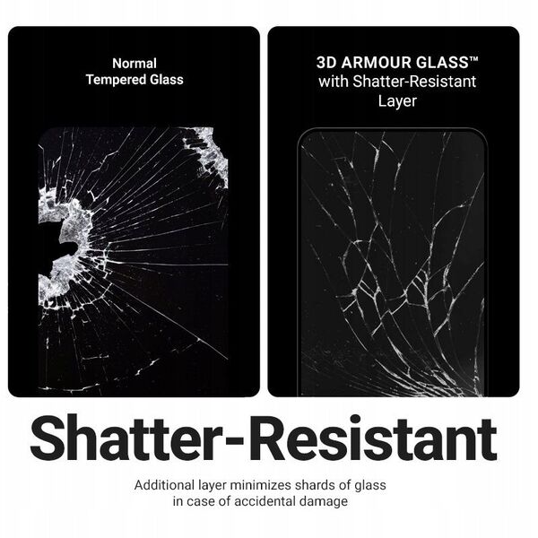 Crong 3D Armour Glass - Szkło hartowane iPhone 16e / iPhone 14 / iPhone 13 / iPhone 13 Pro + ramka instalacyjna