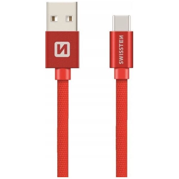 Kabel USB Swissten USB-A - USB-C 0.2 m Czerwony (71521106)