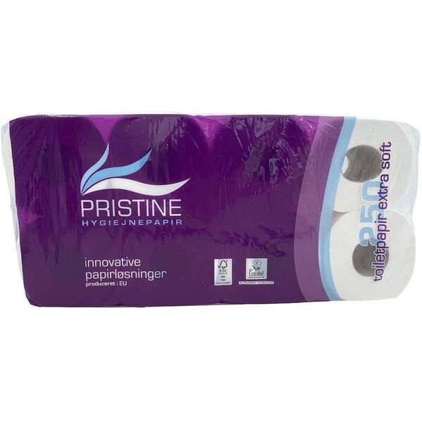 Χαρτί υγείας Pristine Extra Soft 3-στρώσεων 33,75 μ Νέα ίνα, 9 πακ x 8 ρολ/κρτ