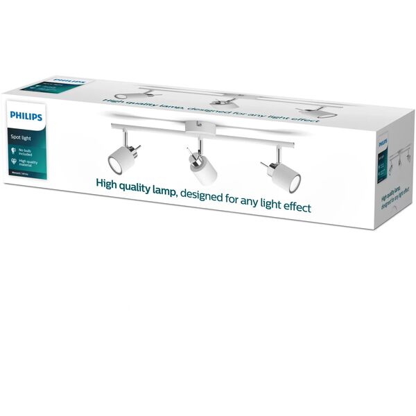 Philips 8719514465336, Surfaced lighting spot, GU10, 3 bulb(s), 220-240 V, White