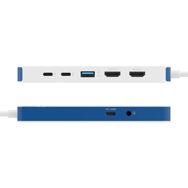 Hyper HyperDrive Flex 9 Port Dual 4K HDMI Dock, Baltas/Mėlyna | HD4103BUGL | HDMI jungtys quantity 2