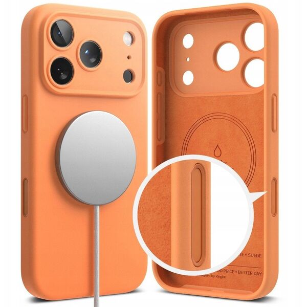 Etui Ringke Silicone Magnetic MagSafe do Apple iPhone 17 Pro Max Tangerine