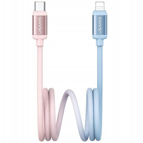 Kabel USB-C / Lightning USAMS Bicolor Series SJ757 PD 30W 1.2m niebiesko różowy