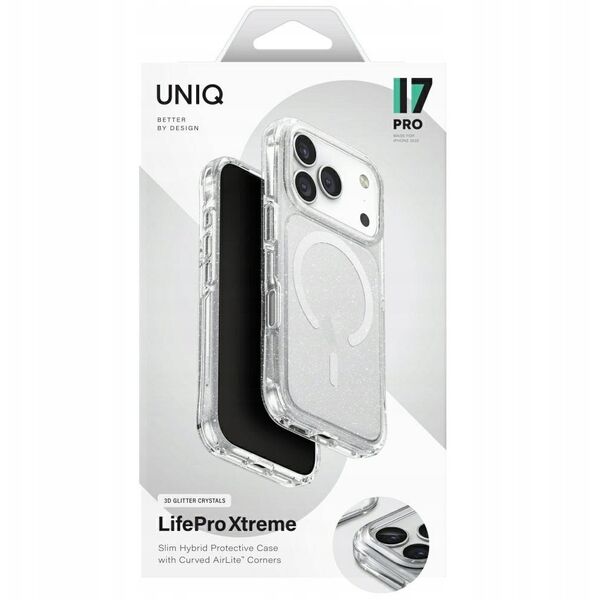 UNIQ LifePro Xtreme Case for iPhone 17 Pro Magclick Charging Clear/Glitter