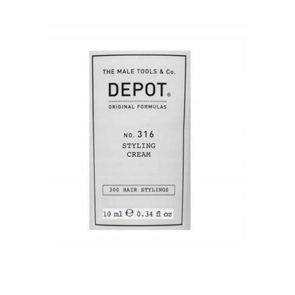 Depot, 300 Hair Stylings No. 316, UV Filter, Hair Styling Cream, Medium Hold, 10 ml For Men