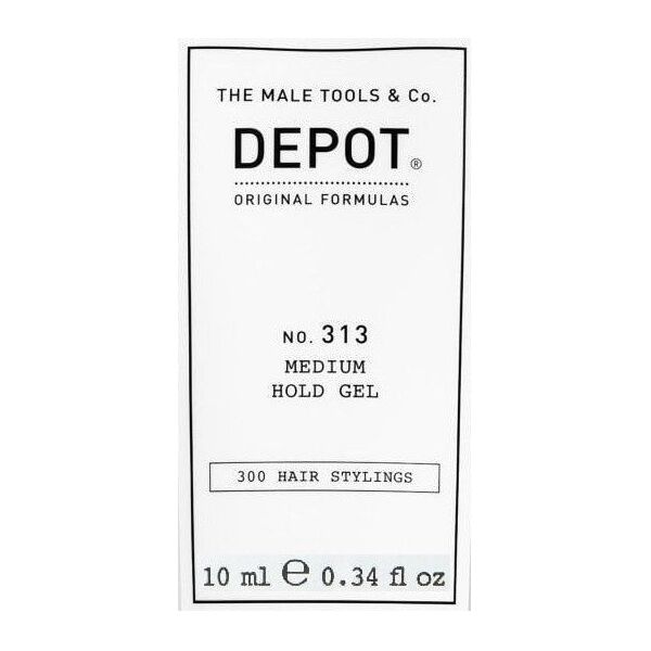 Depot, 300 Hair Stylings No. 313, UV Filter, Hair Styling Gel, Definition & Control, Medium Hold, 10 ml For Men