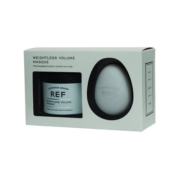 Weightless Volume Set Ref Stockholm: Tools, Hair Brush, Green + Weightless Volume, Vegan, Hair Treatment Cream Mask, Bodifying, 250 ml