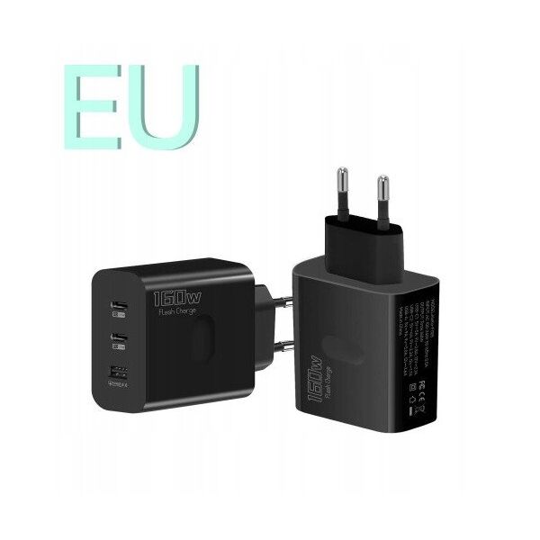 160W QC5.0 Super fast charger with USB port / x2 PD USB-C port