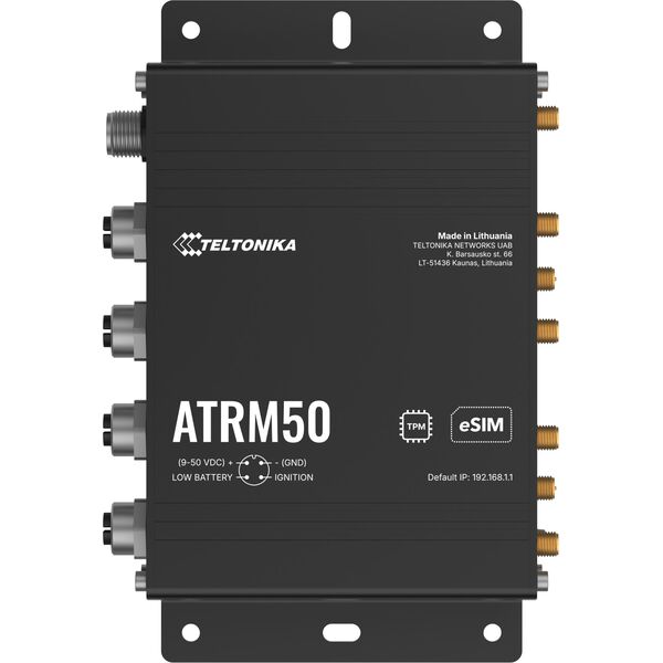 Teltonika ATRM50 5G Router 4x M12 GbE, WiFi 5, Dual SIM, eSIM, GPS