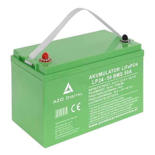 Akumulator LiFePO4 LP24-50 50Ah 24V 50A Bluetooth mata grzewcza