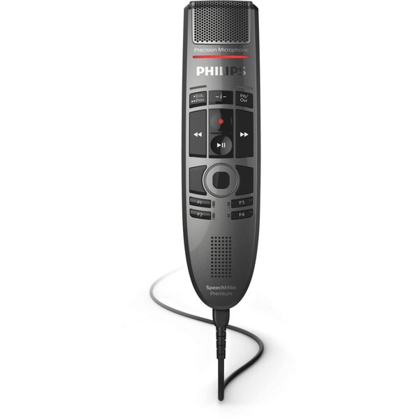 Philips SpeechMike Premium Touch, -37 dB, 200 - 12000 Hz, Κατευθυντικό, Ενσύρματο, USB, Μαύρο