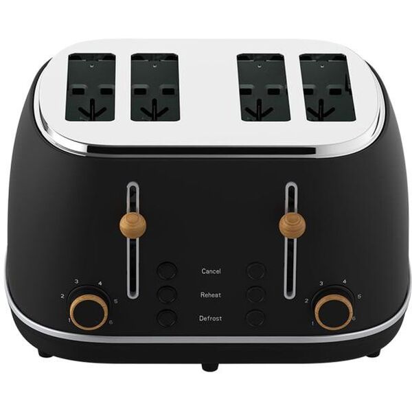 Witt Premium Wood four-slice toaster, black
