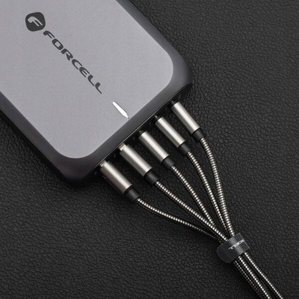Kabel USB A do Lightning Forcell F-Energy 2,4A 12W Metal 2 m C236 srebrny