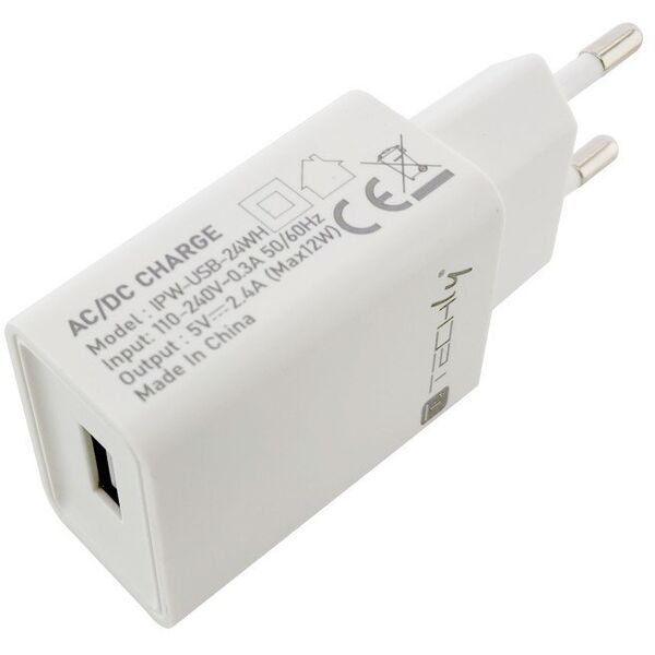 Ładowarka sieciowa USB 12W/2.4A 5V biała