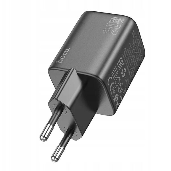 Ładowarka sieciowa do telefonu Hoco USB A + USB C QC3.0 PD 3A 20W N41 czarna