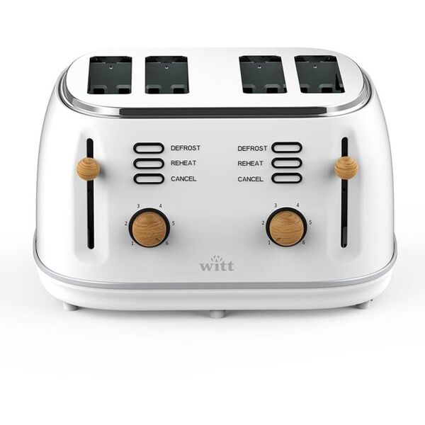 Witt Premium Wood four-slice toaster, white