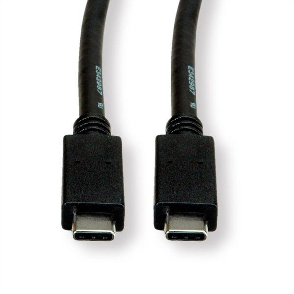 ROLINE GREEN Kabel USB 3.2 Gen 2, PD (Power Delivery) 20V5A, z Emark, C-C, M/M, czarny, 0,5 m