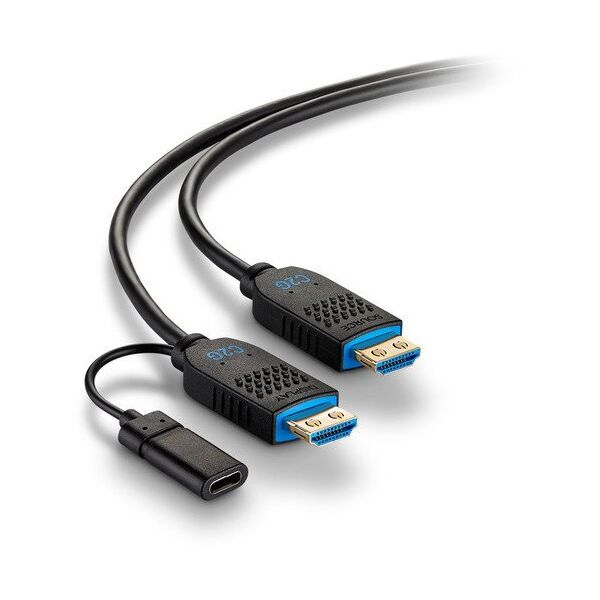 C2G 35ft (10.7m) C2G Performance Series High Speed HDMI Active Optical Cable (AOC) - 4K 60Hz Plenum Rated - High Speed - HDMI-Kabel - HDMI mannlich zu HDMI, 24 pin USB-C - 10.7 m - Schwarz - Plenum, Active Optical Cable (AOC), Support von 4K 60 Hz