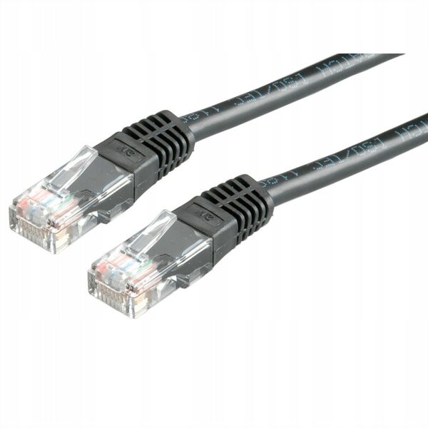 Kabel krosowy UTP, kat. 6 (klasa E), czarny, 1 m