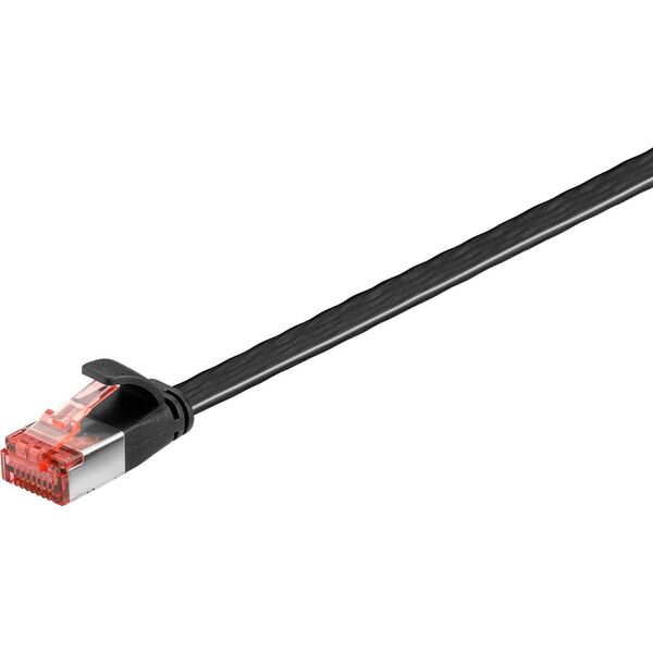 CAT 6 kabel krosowy płaski,U/FTP, czarny - Długość kabla 20 m