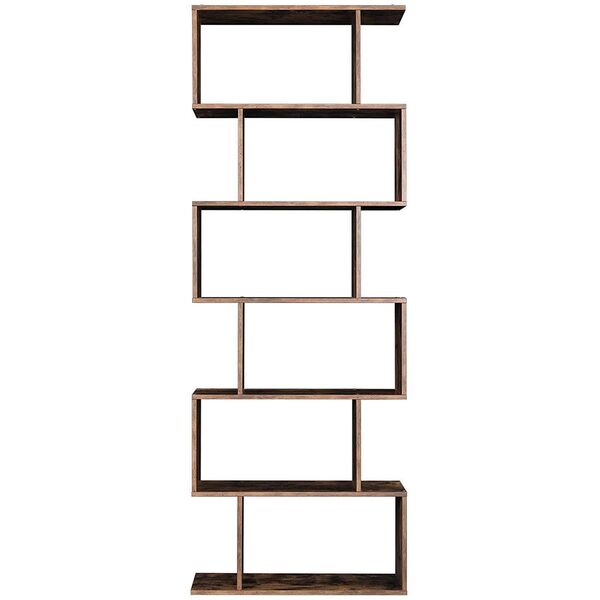 Regał na książki rustykalny brąz 70x24x190 cm loft 6 półek