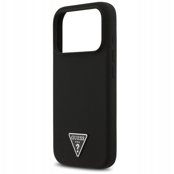 Case Guess Silicone Triangle Logo MagSafe for iPhone 17 Pro Max black
