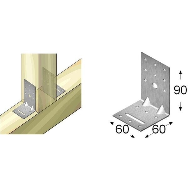 ANGLE BRACKET 90X60X60X2,5 STIFFENE.6X40