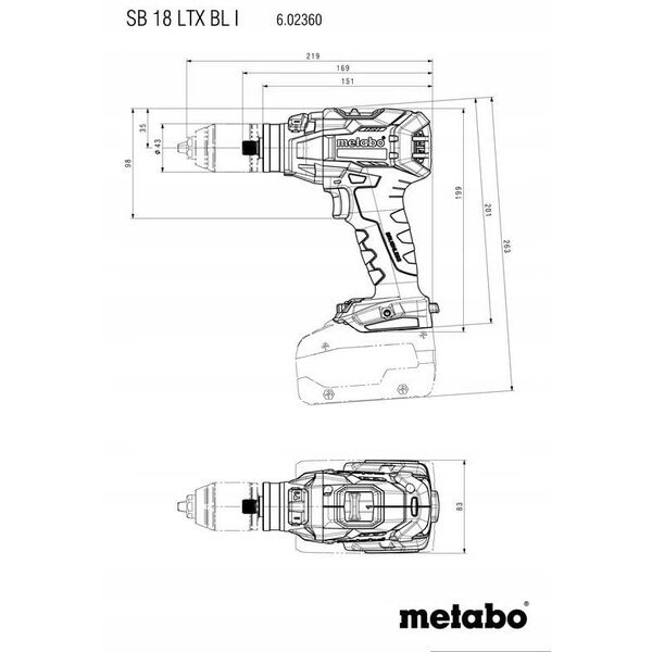 METABO.UD.SB 18 LTX BL AND CARCASS SCREWDRIVER
