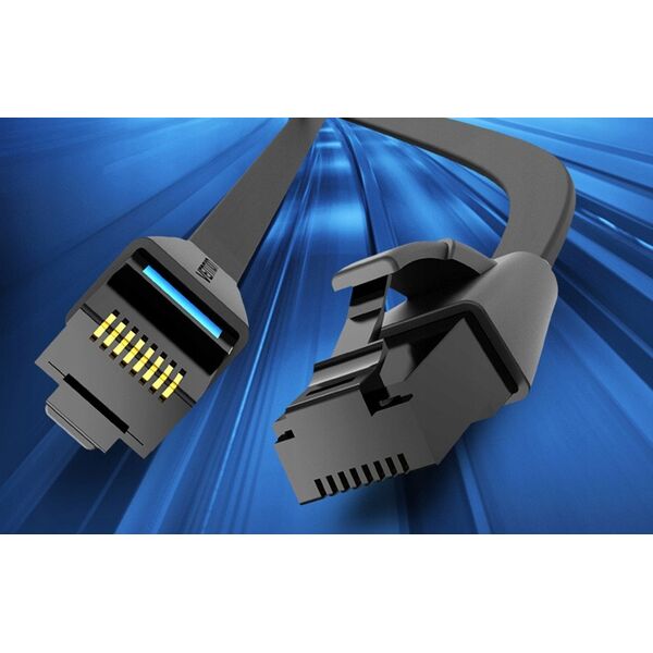 Płaski kabel sieciowy UTP CAT6 Vention IBJBF RJ45 Ethernet 1000Mbps 1m czarny