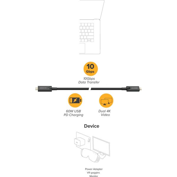 15M USB-C TO USB-C HYBRID AOC