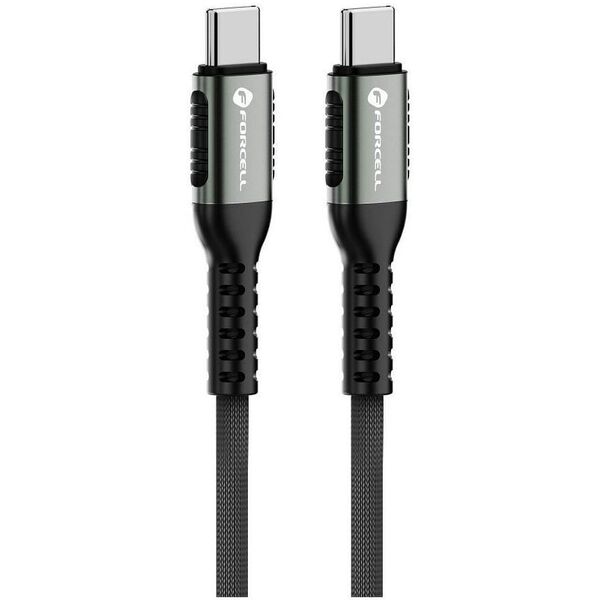 Kabel USB C do USB C Forcell F-Energy QC4.0 PD 5A 240W Cafule 0,25 m C263 czarny