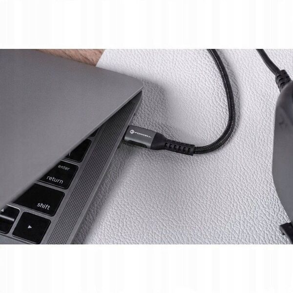 Kabel USB A do USB C Forcell F-Energy QC4.0 3A 66W Cafule 0,25 m C256 czarny