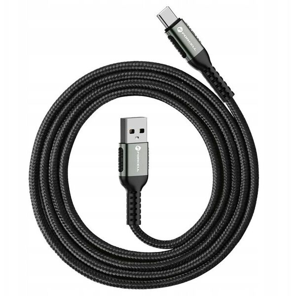 Kabel USB A do USB C Forcell F-Energy QC4.0 3A 66W Cafule 0,5 m C256 czarny