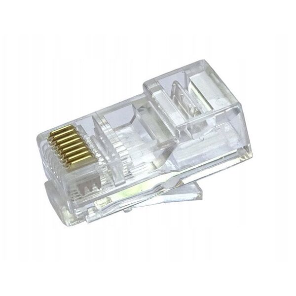 Wtyk telefon. RJ45 8P 8C(drut)przelotowy CAT.5E