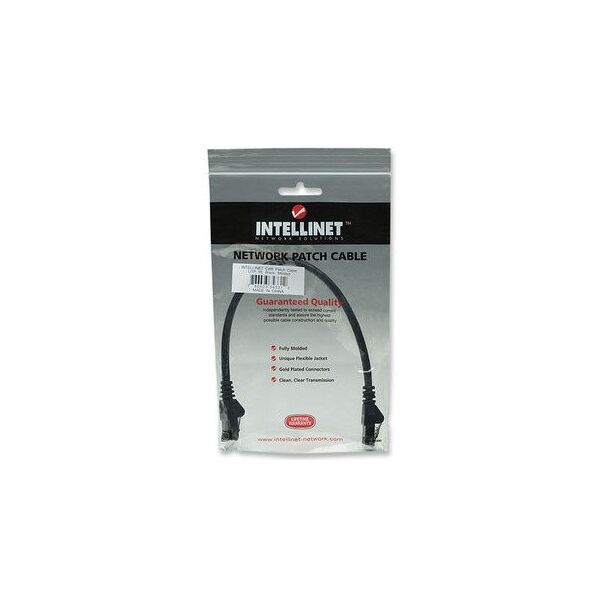Patchcord Cat6 UTP 0,3m 100% CU czarny