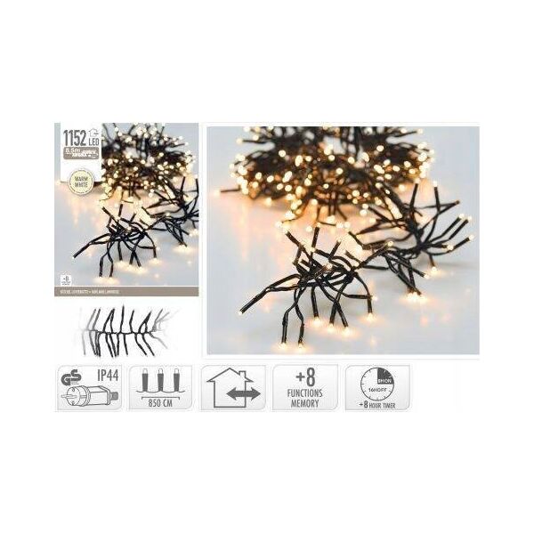 Lampki choinkowe Christmas decoration LAMPKI CHOINKOWE ŁAŃCUCH ŚWIETLNY 1152 LED TIMER CIEPŁY BIAŁY
