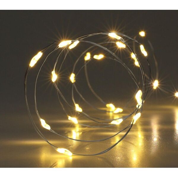 Lampki druciki na baterie girlanda 40 led ciepły biały