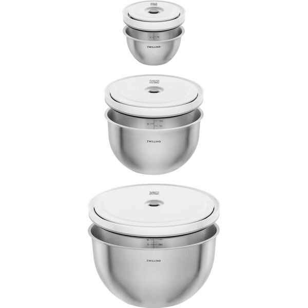 Zestaw 3 stalowych misek próżniowych z pokrywką  Zwilling Fresh &Save Trilogy