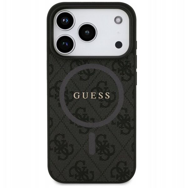 Guess 4G Ring Classic Logo MagSafe case for iPhone 17 Pro black
