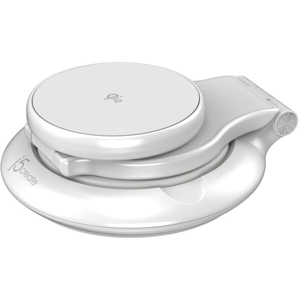 j5create JUPW3415-N ładowarka do urządzeń przenośnych Smartwatch, Słuchawki, Smartfon Biały USB Bezprzewodowe ładowanie Szybkie ładowanie Wewnętrzna