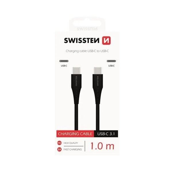 Swissten Basic Universal Quick Charge 3.1 USB-C to USB-C Charging Cable 1m