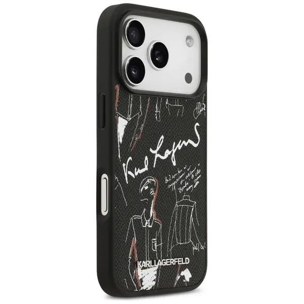 Etui Karl Lagerfeld Grained Pattern &     Logo MagSafe do iPhone 17 Pro czarny